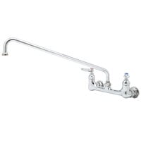 T&S B-0230-CR-02 Wall Mounted Pantry Faucet with 8 inch Adjustable Centers, 18 inch Swing Nozzle, and Cerama Cartridges
