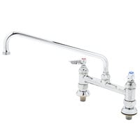 T&S B-0220-EE Deck Mounted Faucet with 18" Swing Nozzle, 8" Adjustable Centers, 18.39 GPM Stream Regulator Outlet, Eterna Cartridges, and Lever Handles
