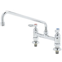 T&S B-0222-EE Deck Mounted Faucet with 6" Swing Nozzle, 8" Centers, 18.39 GPM Stream Regulator Outlet, Eterna Cartridges, and Lever Handles