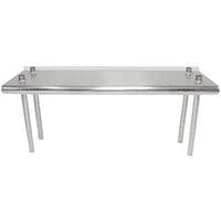 Advance Tabco TS-12-36R 12 inch x 36 inch Table Rear Mounted Single Deck Stainless Steel Shelving Unit - Adjustable with 1 inch Rear Turn-Up