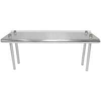 Advance Tabco TS-12-36R 12" x 36" Table Rear Mounted Single Deck Stainless Steel Shelving Unit - Adjustable with 1" Rear Turn-Up