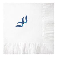 Wycliffe Custom White 1-Ply Beverage / Cocktail Napkins - 5,000/Case