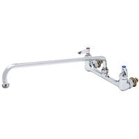 T&S B-0230-CC-CR Wall Mounted Pantry Faucet with 8 inch Centers, 18 inch Swing Nozzle, Cerama Cartridges, and CC Connections