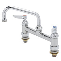 T&S B-0222-CC Deck Mounted Faucet with 6" Swing Nozzle, 8" Centers, 18.39 GPM Stream Regulator Outlet, Eterna Cartridges, and Lever Handles