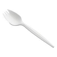 Choice Medium Weight White Polypropylene Plastic Spork - 2,000/Case