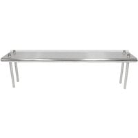 Advance Tabco TS-12-60R 12 inch x 60 inch Table Rear Mounted Single Deck Stainless Steel Shelving Unit - Adjustable with 1 inch Rear Turn-Up