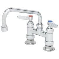 T&S B-0227-CR Deck Mount Faucet with 4" Adjustable Centers, 8" Swing Nozzle, and Cerama Cartridges