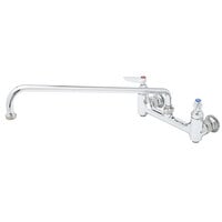 T&S B-0230-BST Wall Mounted Pantry Faucet with 8 inch Adjustable Centers, 18 inch Swing Nozzle, Eterna Cartridges, and Built-In Stops