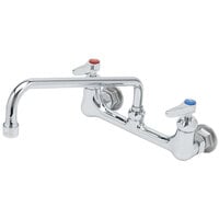 T&S B-0231-CR Wall Mounted Pantry Faucet with 8 inch Adjustable Centers, 12 inch Swing Nozzle, and Cerama Cartridges