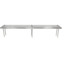 Advance Tabco TS-12-120R 12 inch x 120 inch Table Rear Mounted Single Deck Stainless Steel Shelving Unit - Adjustable with 1 inch Rear Turn-Up
