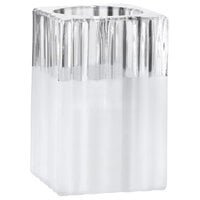 Sterno 80188 4 1/2" Ribbed Frost Glass Square Liquid Candle Holder