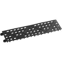 Choice 3 1/2" x 12" Black Plastic Interlocking Bar Mat Strip