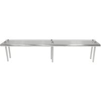Advance Tabco TS-12-96R 12 inch x 96 inch Table Rear Mounted Single Deck Stainless Steel Shelving Unit - Adjustable with 1 inch Rear Turn-Up