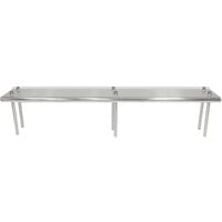 Advance Tabco TS-12-96R 12" x 96" Table Rear Mounted Single Deck Stainless Steel Shelving Unit - Adjustable with 1" Rear Turn-Up