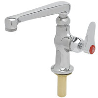 T&S B-0208-CR-HW Single Deck Mount Temperature Faucet with 6" Swing Cast Spout, Cerama Cartridge, and Red Hot Water Index