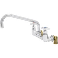 T&S B-0290-BT Splash Mount Big Flo Kettle and Pot Sink Faucet with 8 inch Adjustable Centers, 12 inch Big Flo Swing Nozzle, and 00LL Street Elbows