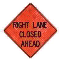Cortina QuadraFlex 48" x 48" Superbright Reflective "Right Lane Closed Ahead" Roll-Up Sign 07-800-4033-L