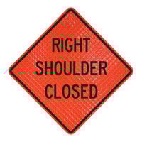 Cortina QuadraFlex 48" x 48" Superbright Reflective "Right Shoulder Closed" Roll-Up Sign with Velcro® 07-800-4178-LV