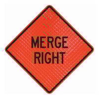 Cortina QuadraFlex 48" x 48" Superbright Reflective "Merge Right" Roll-Up Sign 07-800-4044-L