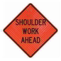 Cortina QuadraFlex 48" x 48" Superbright Reflective "Shoulder Work Ahead" Roll-Up Sign 07-800-4038-L