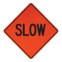 Cortina QuadraFlex 48" x 48" Diamond-Grade "Slow" Roll-Up Sign 07-800-4146-L