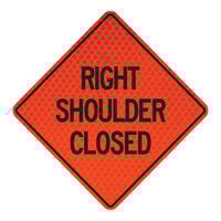 Cortina QuadraFlex 48" x 48" Diamond-Grade "Right Shoulder Closed" Roll-Up Sign 07-800-4180-L