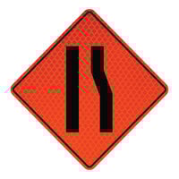 Cortina QuadraFlex 48" x 48" Diamond-Grade Roll-Up Sign with Merge Left Symbol 07-800-4129-L