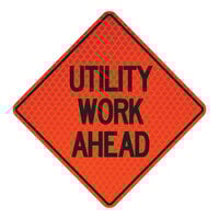 Cortina QuadraFlex 48" x 48" Diamond-Grade "Utility Work Ahead" Roll-Up Sign 07-800-4126-L