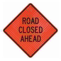 Cortina QuadraFlex 48" x 48" Superbright Reflective "Road Closed Ahead" Roll-Up Sign 07-800-4035-L