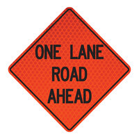 Cortina QuadraFlex 48" x 48" Diamond-Grade "One Lane Road Ahead" Roll-Up Sign 07-800-4053-L