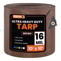 Doovex 10' x 10' Brown Ultra Heavy-Duty Weatherproof 16 Mil Polyethylene Tarp DVX-T16BR1010