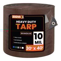 Doovex 30' x 40' Brown / Silver Heavy-Duty Weatherproof 10 Mil Polyethylene Tarp DVX-T10BS3040