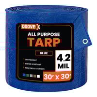 Doovex 30' x 30' Blue Multipurpose Weatherproof 4.2 Mil Polyethylene Tarp DVX-T5BL3030