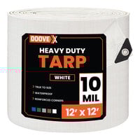 Doovex 12' x 12' White Heavy-Duty Weatherproof 10 Mil Polyethylene Tarp DVX-T10WH1212