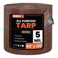 Doovex 40' x 60' Brown Multipurpose Weatherproof 5 Mil Polyethylene Tarp DVX-T5BR4060