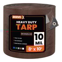 Doovex 8' x 10' Brown / Silver Heavy-Duty Weatherproof 10 Mil Polyethylene Tarp DVX-T10BS810