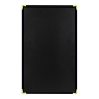 H. Risch, Inc. Linen 8 1/2" x 14" Customizable Nero 1-View Menu Cover - 25/Case