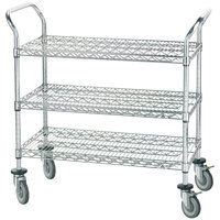 Advance Tabco WUC-2436P 24" x 36" Chrome Wire Utility Cart with Poly Casters