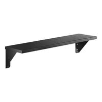 Lavex 5" x 18" Matte Black Stainless Steel Wall-Mount Shelf