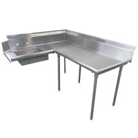 Advance Tabco DTS-K60-144 12' Super Saver Stainless Steel Soil L-Shape Dishtable - Right Table