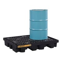 Justrite EcoPolyBlend 67 Gallon Black 2-Drum Low-Line Plastic Pallet 28672