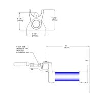 T&S B-0477 15 inch Wall Support for Knee Action Valve