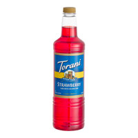 Torani Sugar-Free Strawberry Flavoring / Fruit Syrup Plastic Bottle 1 Liter
