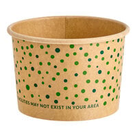 EcoChoice 4 oz. Compostable Green Polka Dot Paper Frozen Yogurt / Food Cup - 50/Pack