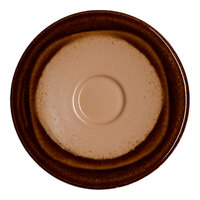Ariane Sahara 6 5/16" Brown Round Porcelain Embossed Coupe Saucer - 12/Case