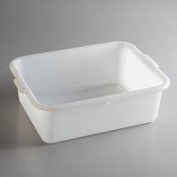 Tablecraft F1537 White 20" x 15" x 7" Polyethylene Plastic Bus Tub / Food Storage Box