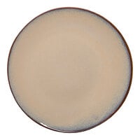 Ariane Splash Beige 11 7/16" Beige Round Slanted Porcelain Coupe Flat Plate - 6/Case