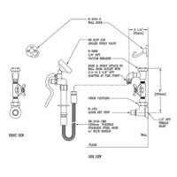 T&S B-0678-01 Bed Pan Washer with EB-0107-035 Angled Spray Valve, Loose Key Stop, Wall Hook, and Vacuum Breaker