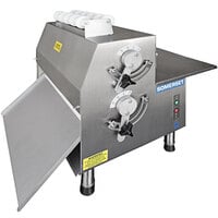 Somerset CDR-2100M 20" Countertop Two Stage Side-Operated Dough Sheeter with Metallic Rollers - 120V, 3/4 hp
