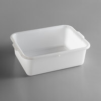 Tablecraft 1537N White 21 1/4 inch x 15 3/4 inch x 7 inch Polyethylene Plastic Bus Tub / Food Storage Box